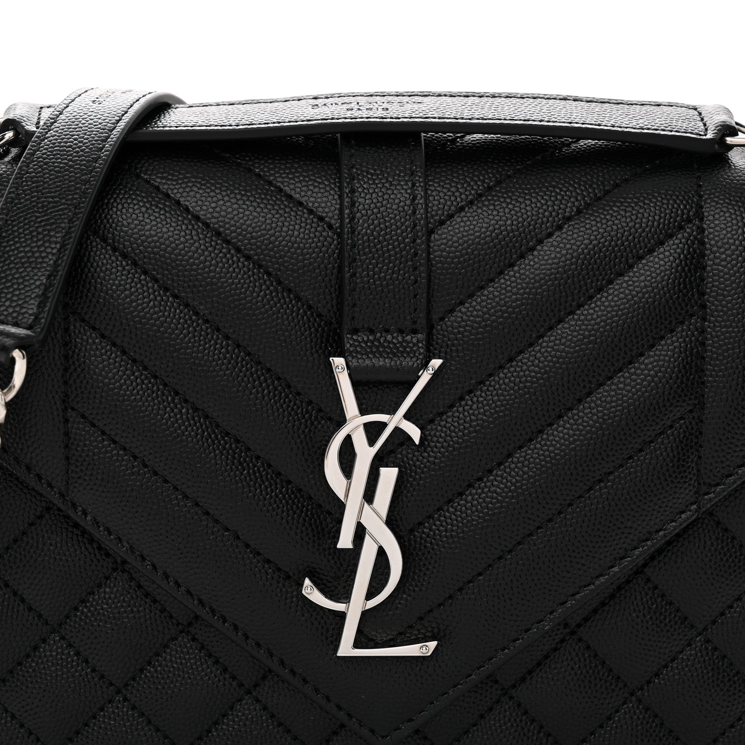 Grain De Poudre Textured Mixed Matelasse Triquilt Medium Monogram Satchel Black
