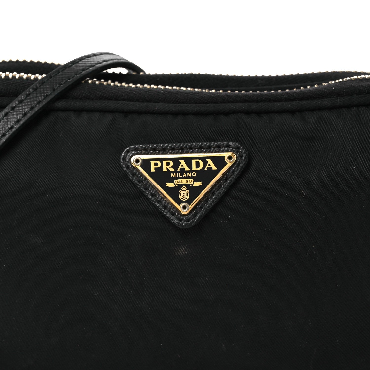Nylon Saffiano Double Zip Camera Bag Black