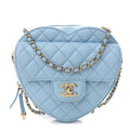 Lambskin Quilted CC In Love Heart Bag Light Blue