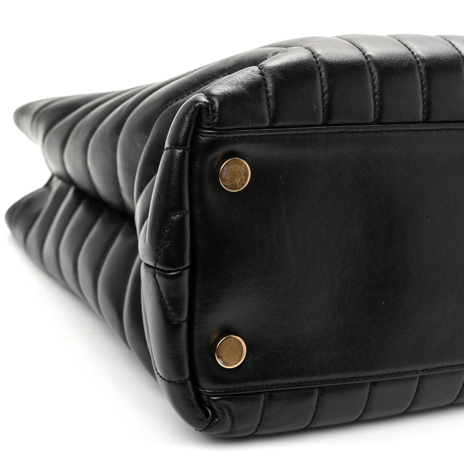 Calfskin Y Quilted Monogram Large Loulou Shopper Black