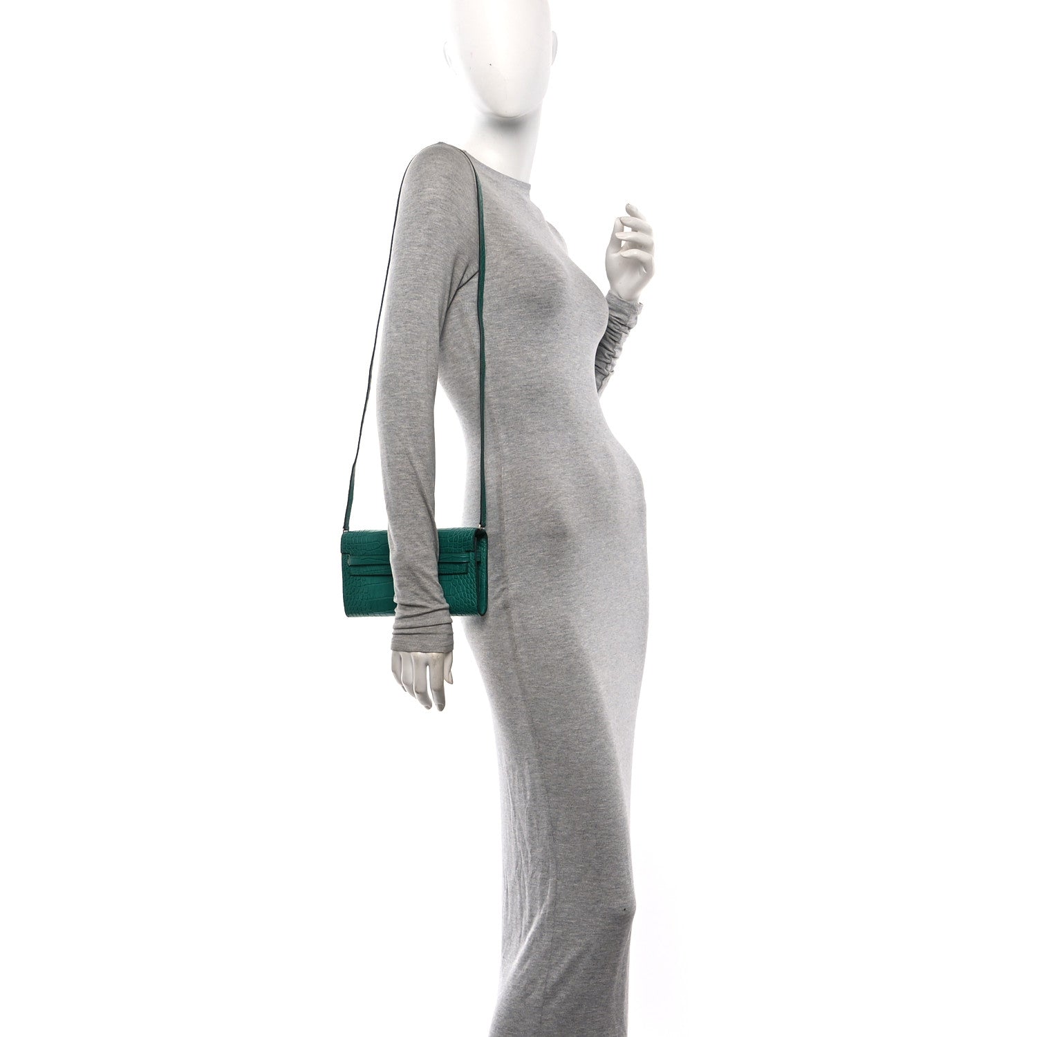 Matte Alligator Kelly To Go Wallet Malachite