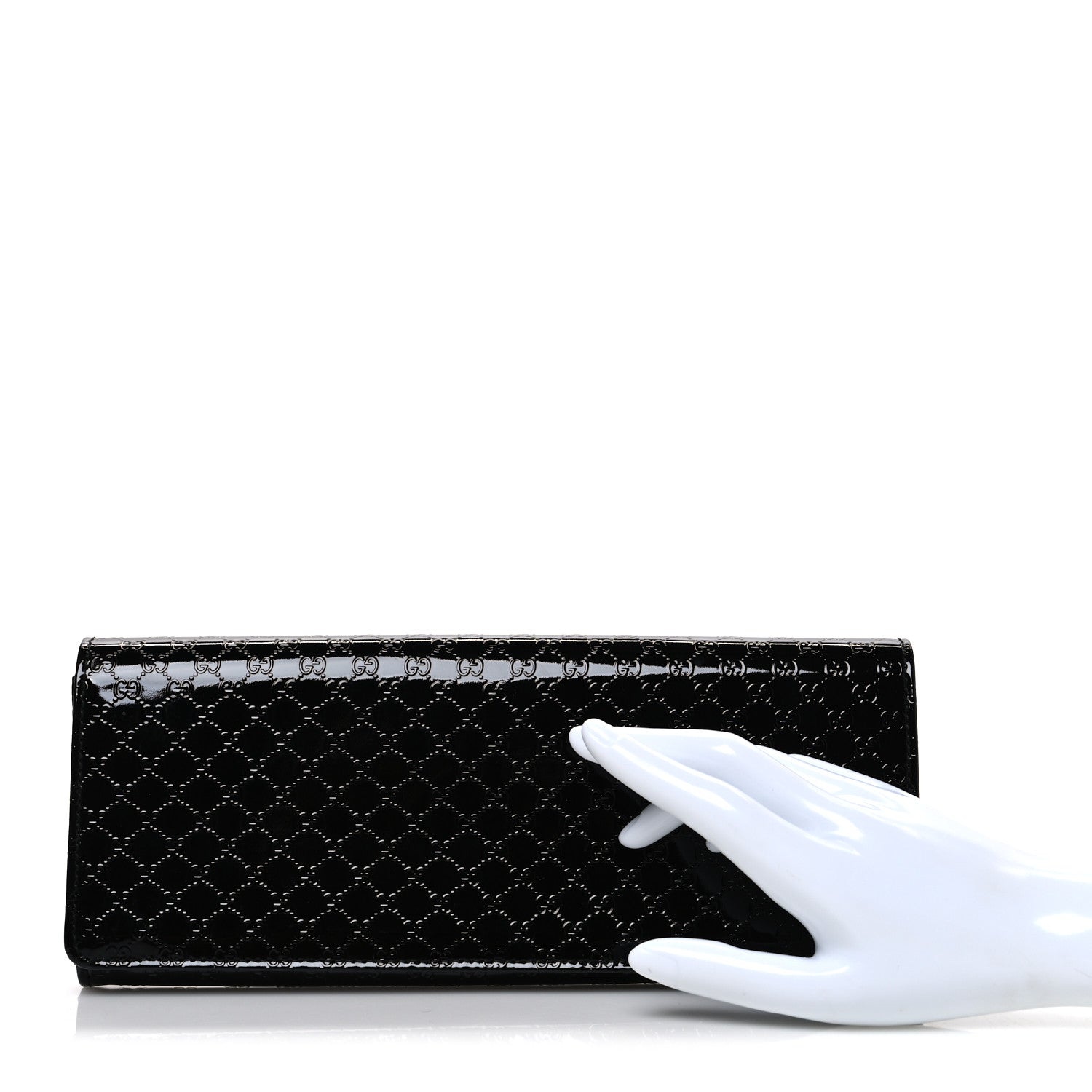 Patent Microguccissima Small Broadway Clutch Black