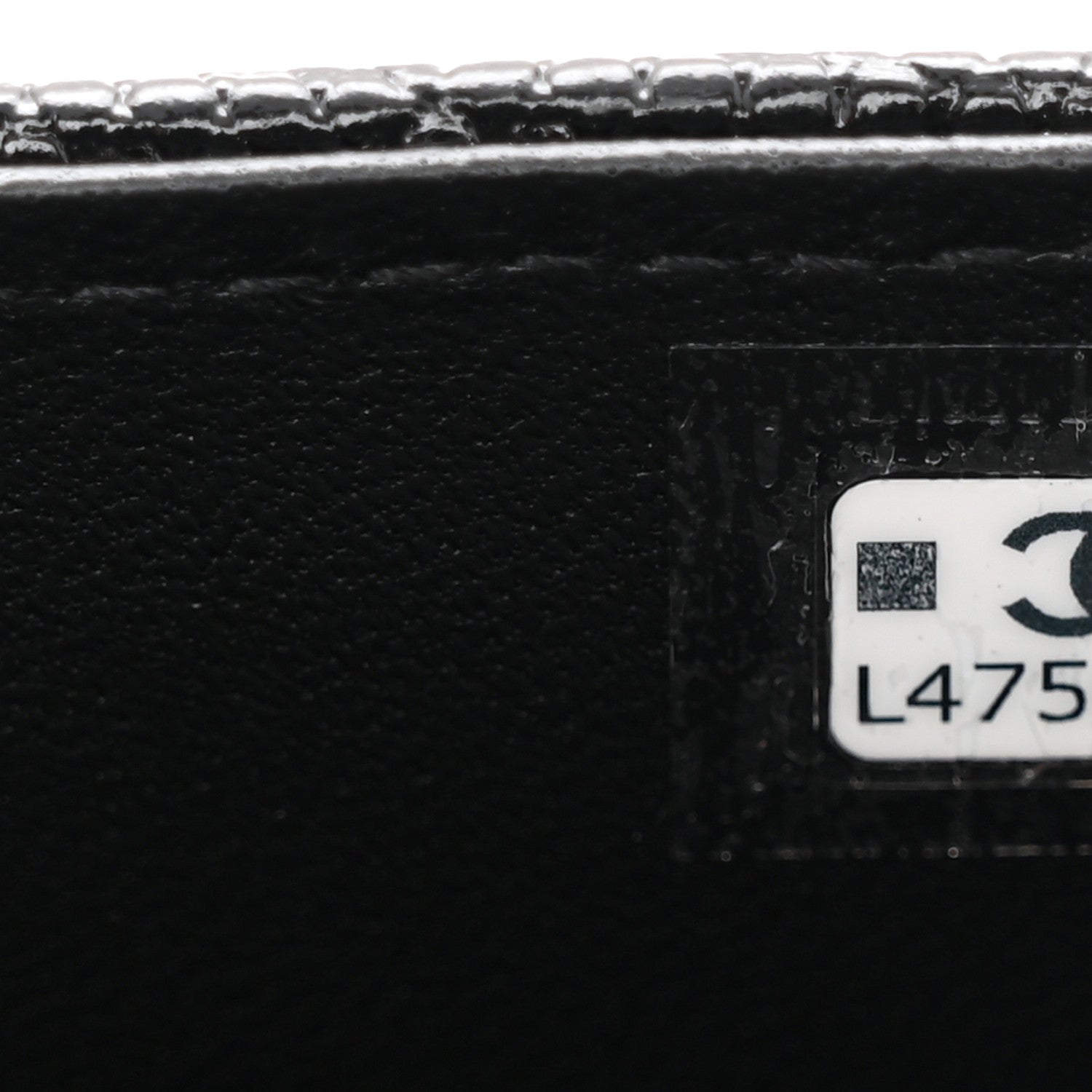 Lizard Calfskin Embossed Clutch With Chain Black