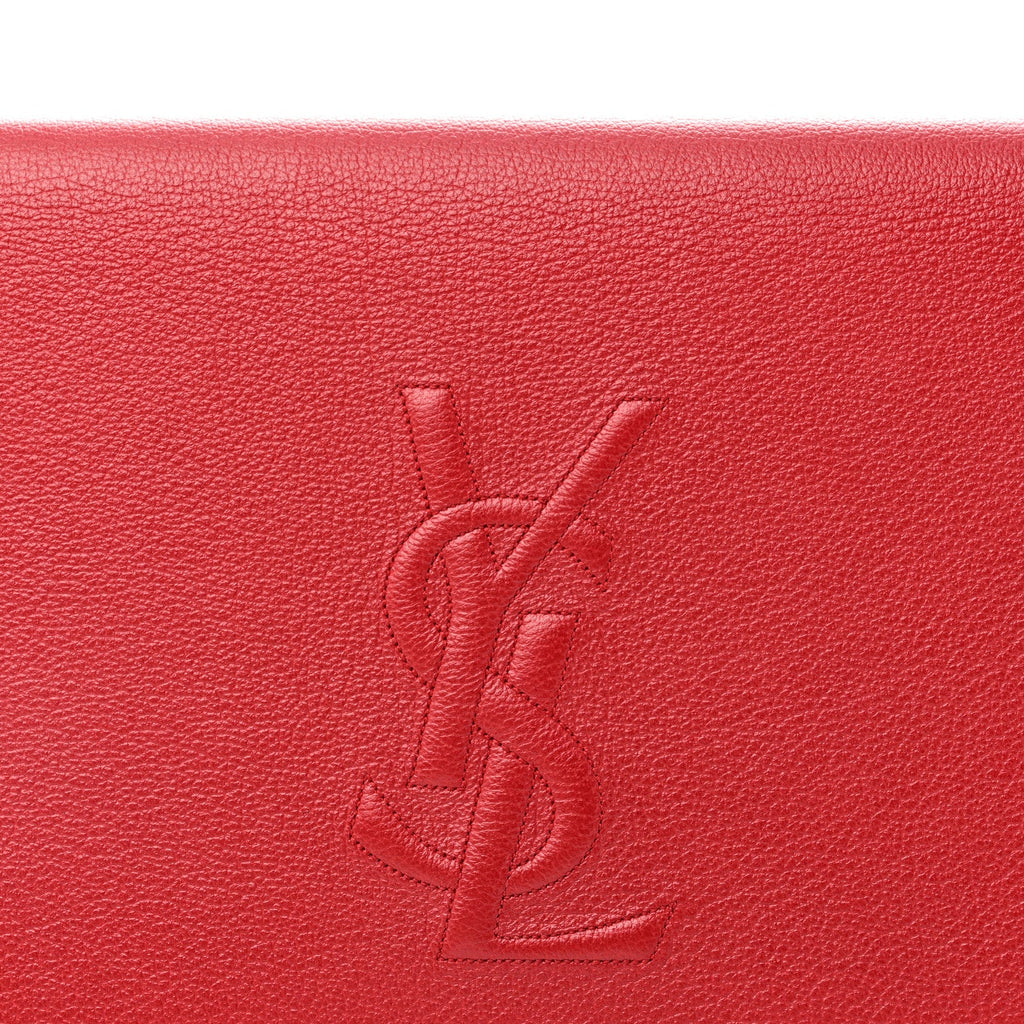 Calfskin Monogram Large Belle De Jour Clutch Red