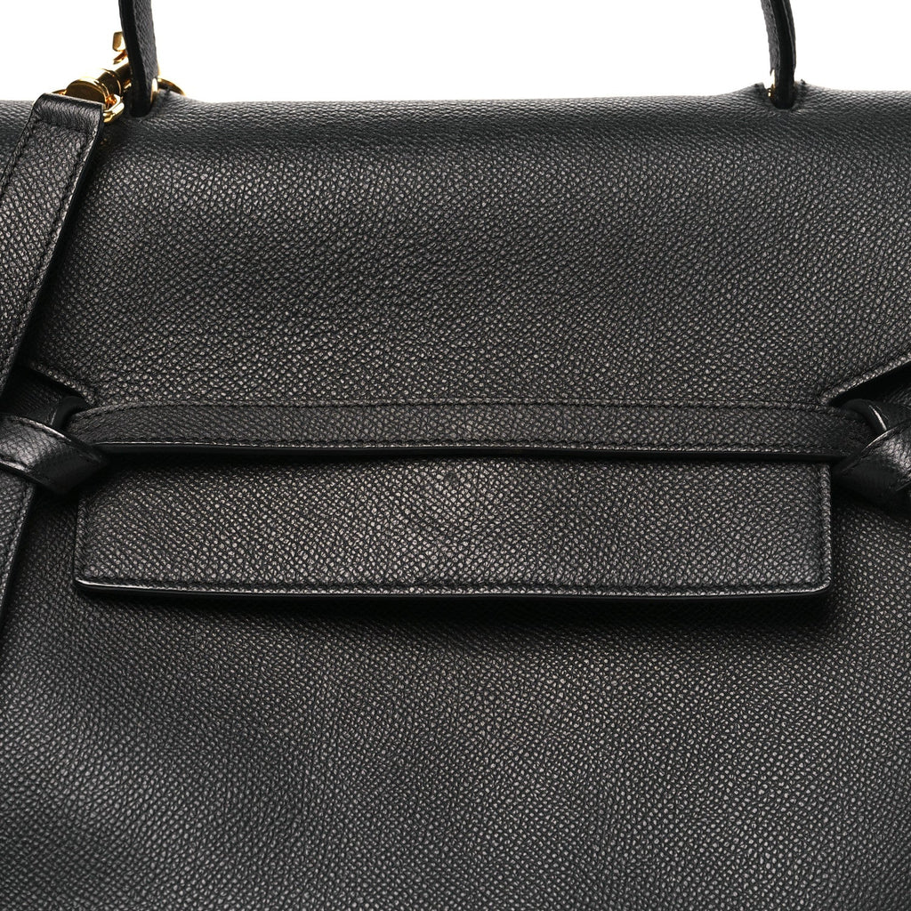 Grained Calfskin Mini Belt Bag Black