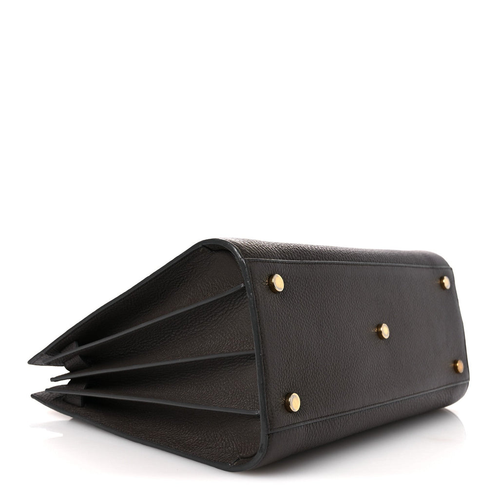 Grained Calfskin Small Sac De Jour Dark Brown