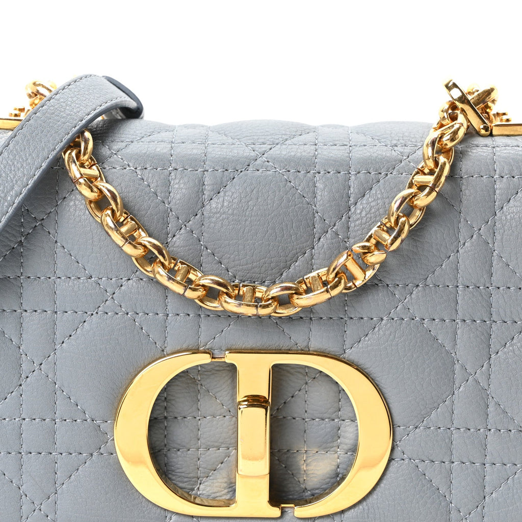 Calfskin Cannage Small Caro Bag Cloud Blue