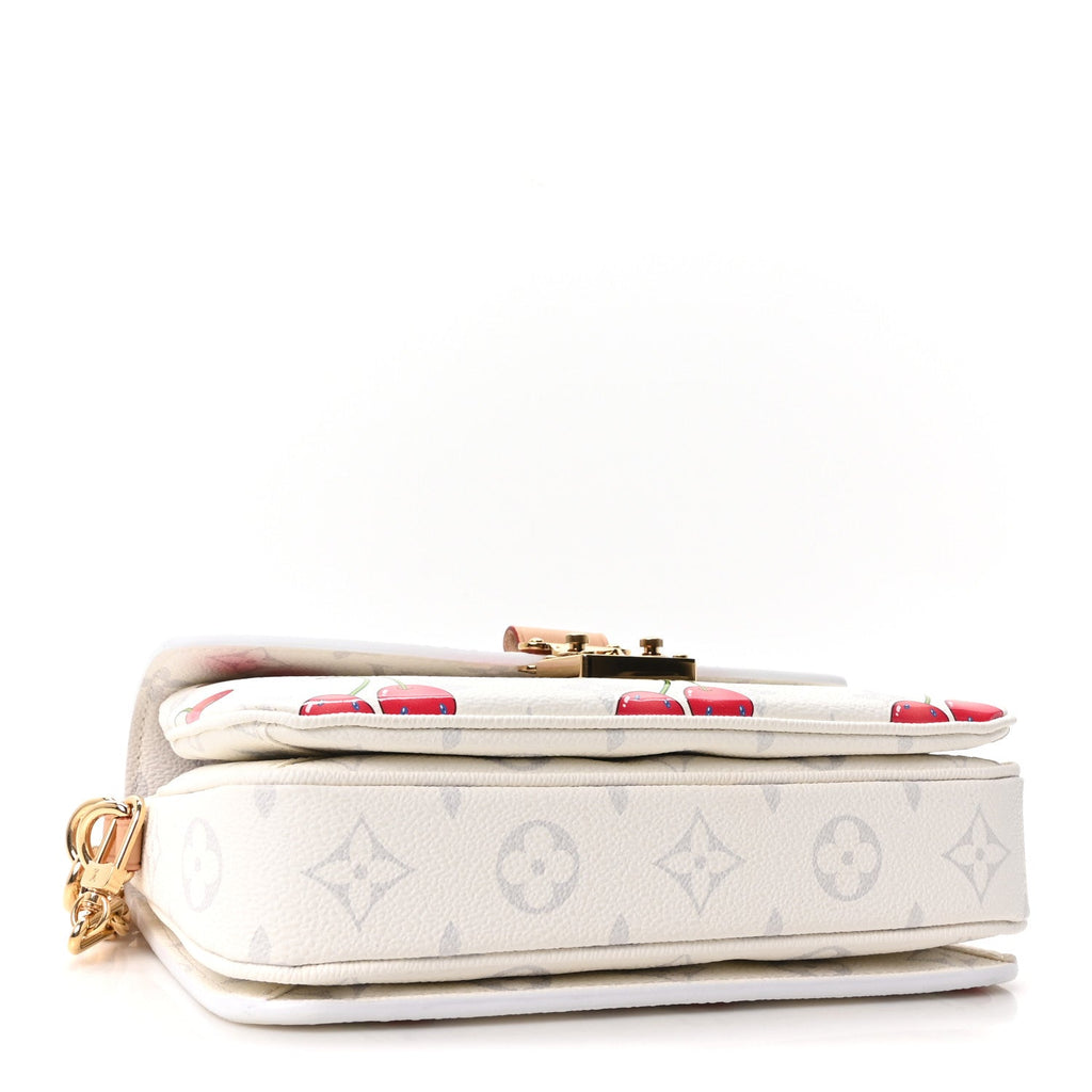 LV X TM Monogram Cerises Pochette Metis East West White