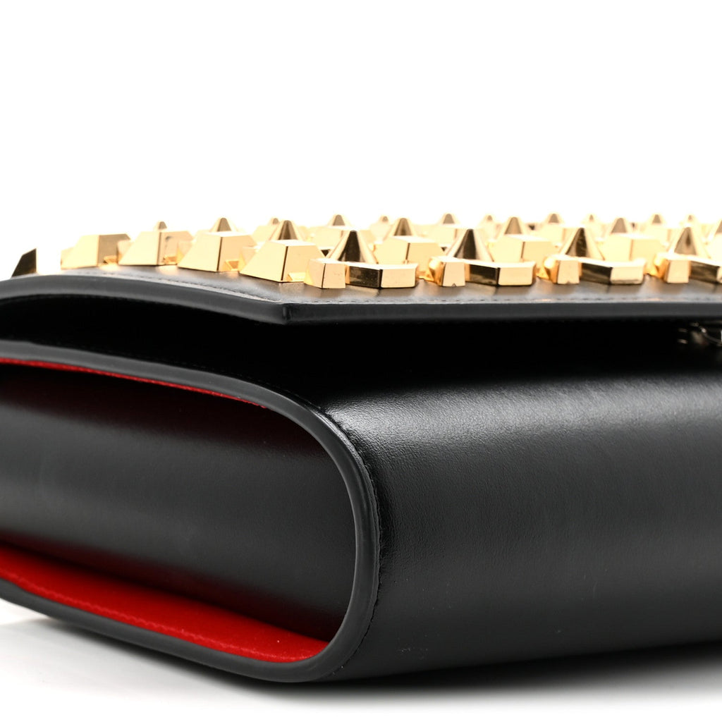 Calfskin Spikes Empire Paloma Clutch Black