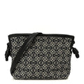 Jacquard Anagram Calfskin Mini Flamenco Knot Clutch Navy Black