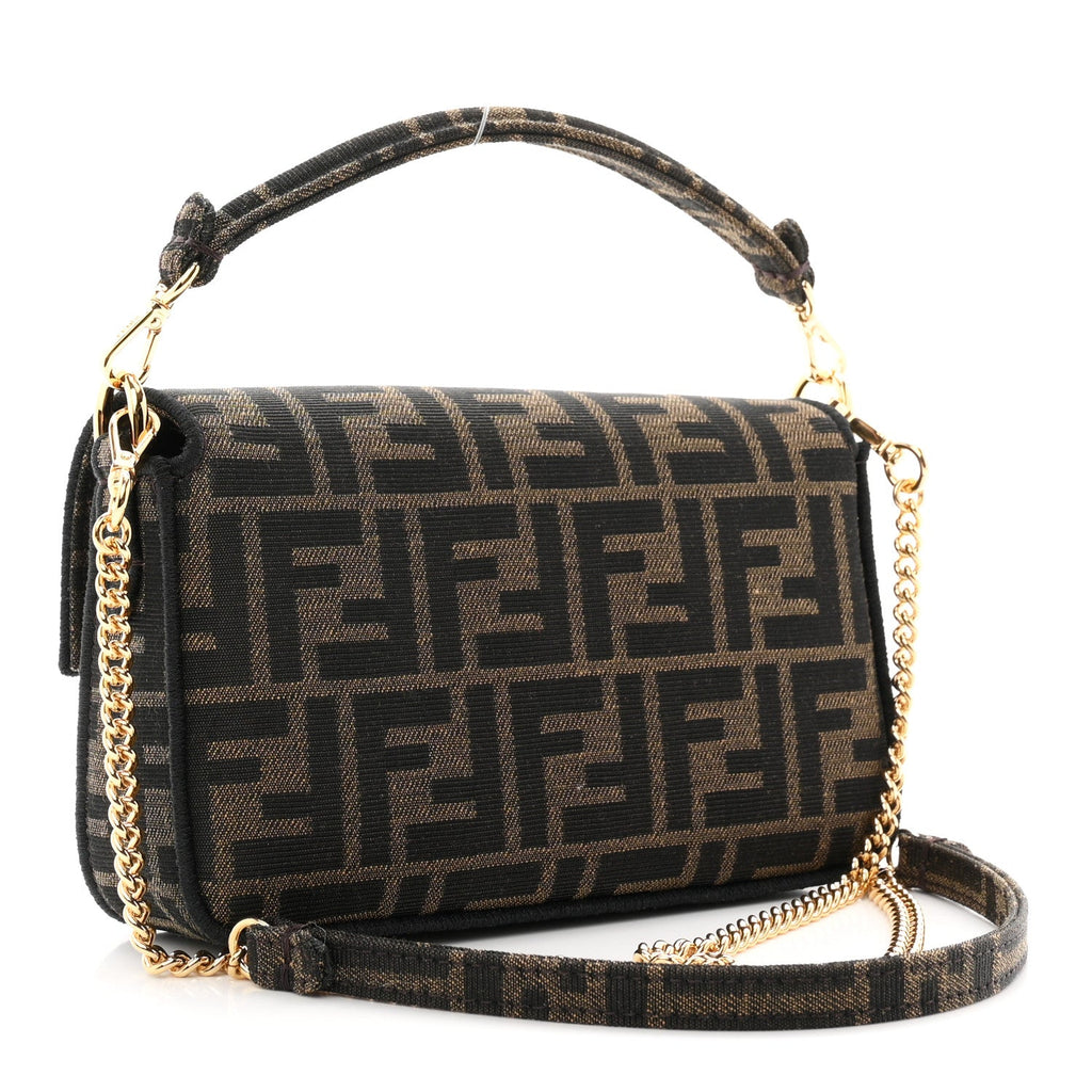 Fabric Jacquard FF 1974 Mini Baguette Tobacco Moro Black