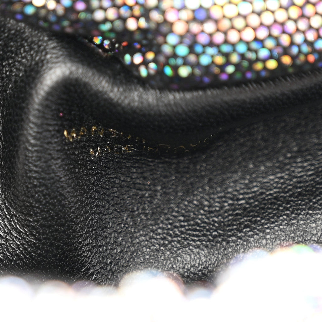 Glitter Calfskin Mini Cloud Clutch Multicolor