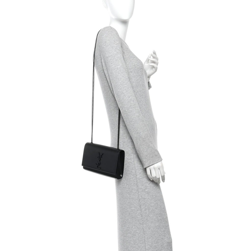Grain De Poudre Small Monogram Monochrome Kate Satchel Black