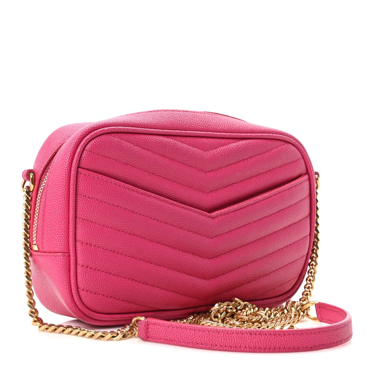 Grain De Poudre Matelasse Monogram Mini Lou Camera Bag Fuchsia