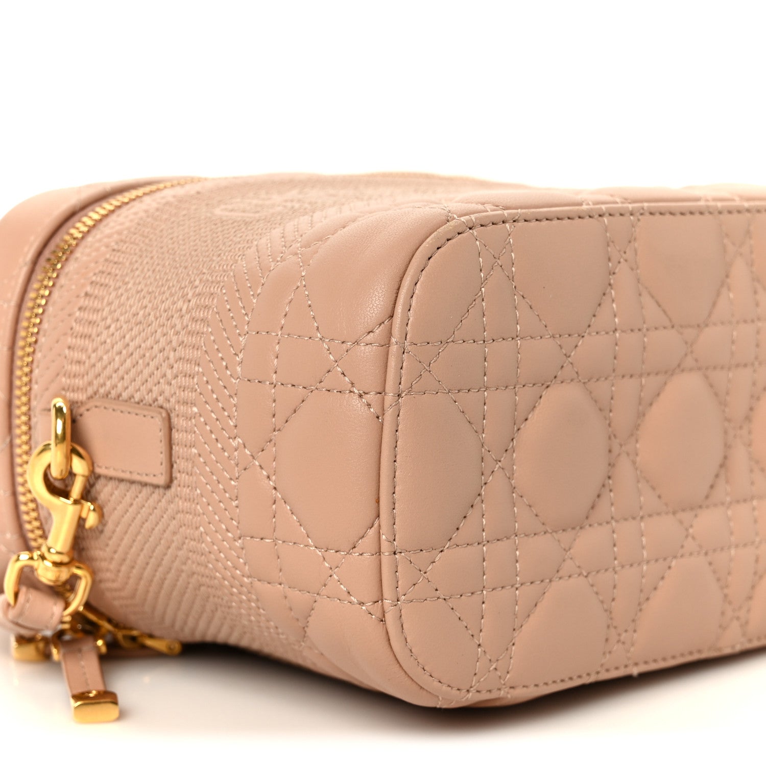 Lambskin Cannage Small Diortravel Vanity Case Rose Des Vents