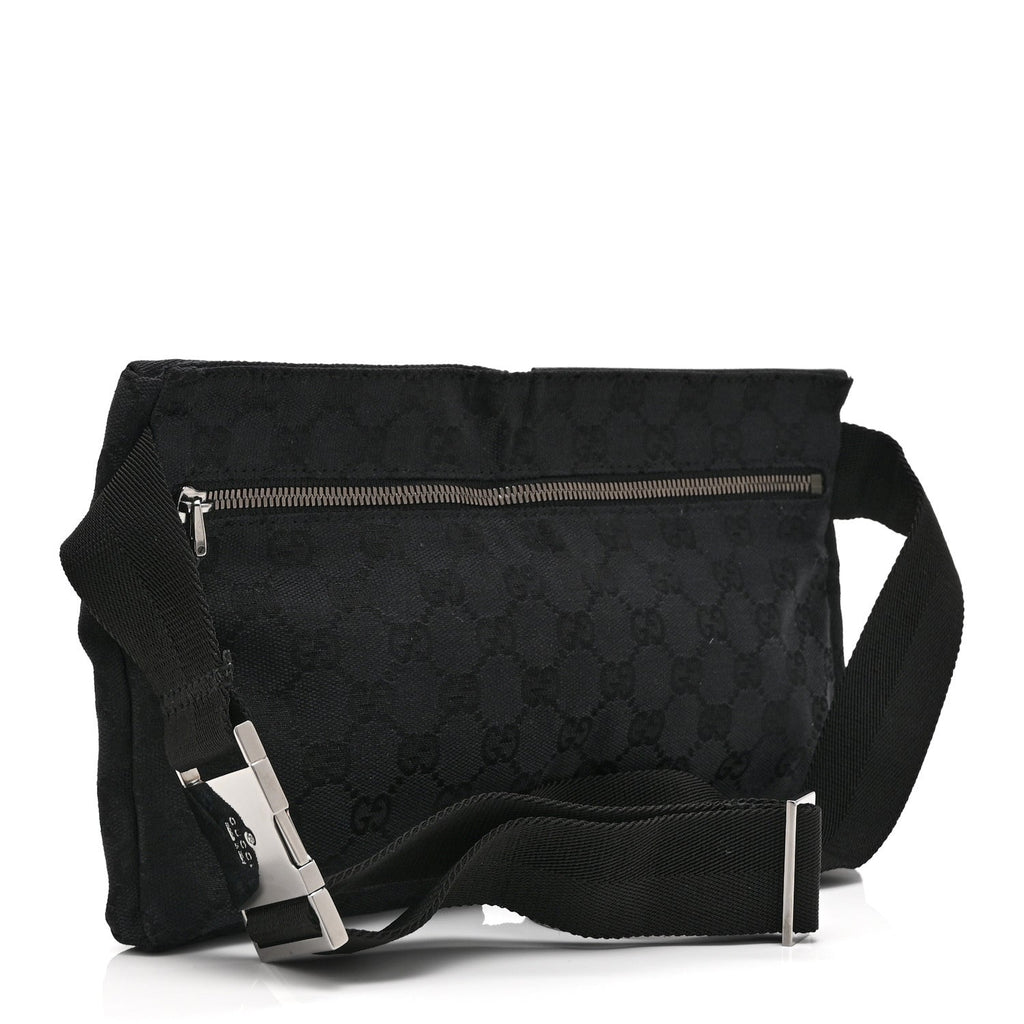 GG Monogram Double Pocket Belt Bag Black