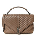 Sheepskin Matelasse Chevron Monogram Large College Bag Fard