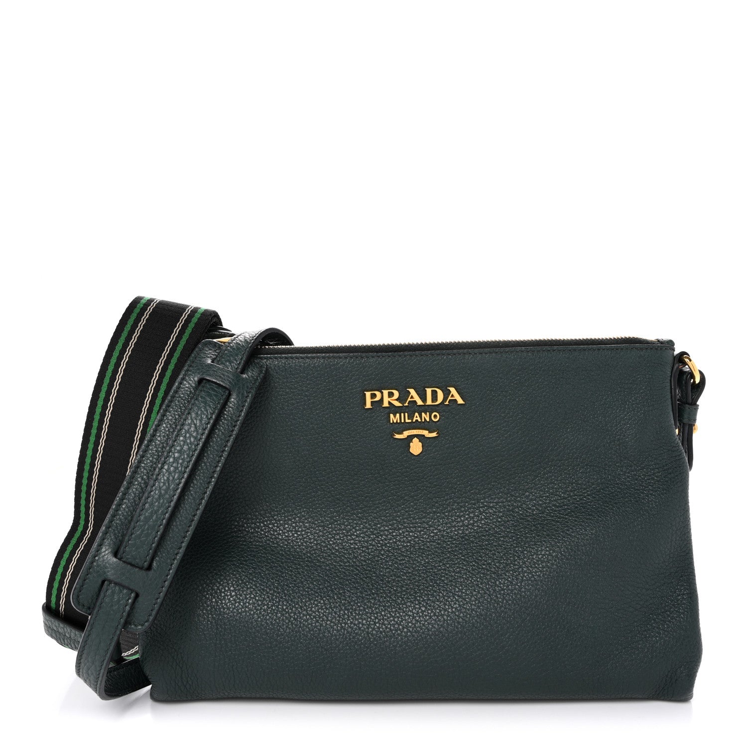 Vitello Phenix Zip Crossbody Bag Smeraldo