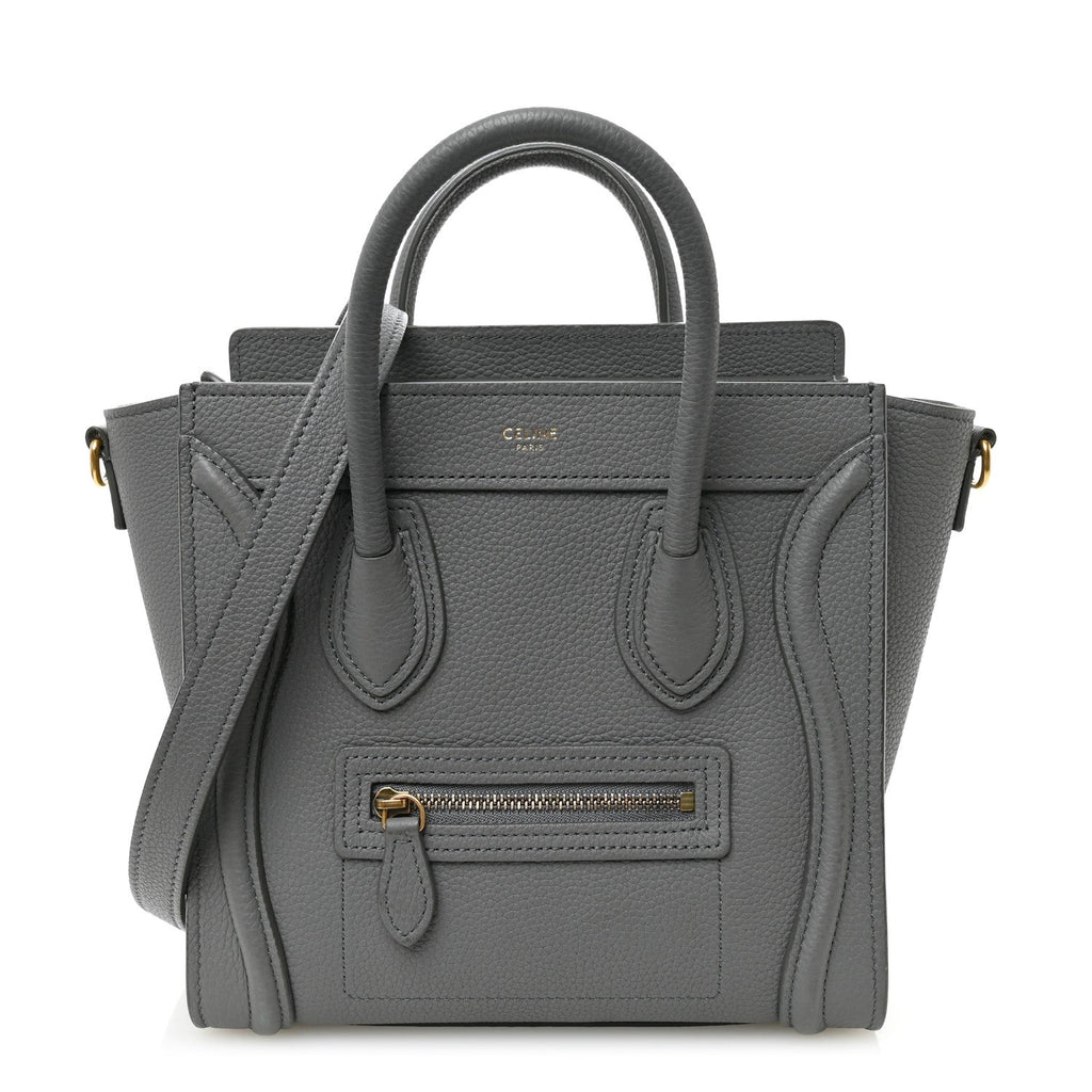 Baby Drummed Calfskin Nano Luggage Kohl