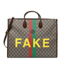 GG Supreme Monogram Fake/Not Large Retro Interlocking G Tote Bag Beige Brown Sugar