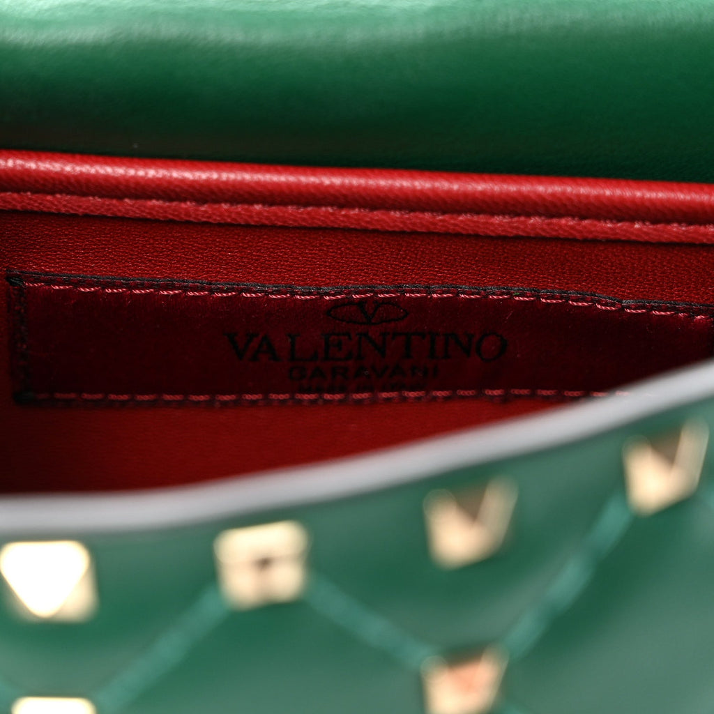 Nappa Small Rockstud Spike Shoulder Bag Gea Green