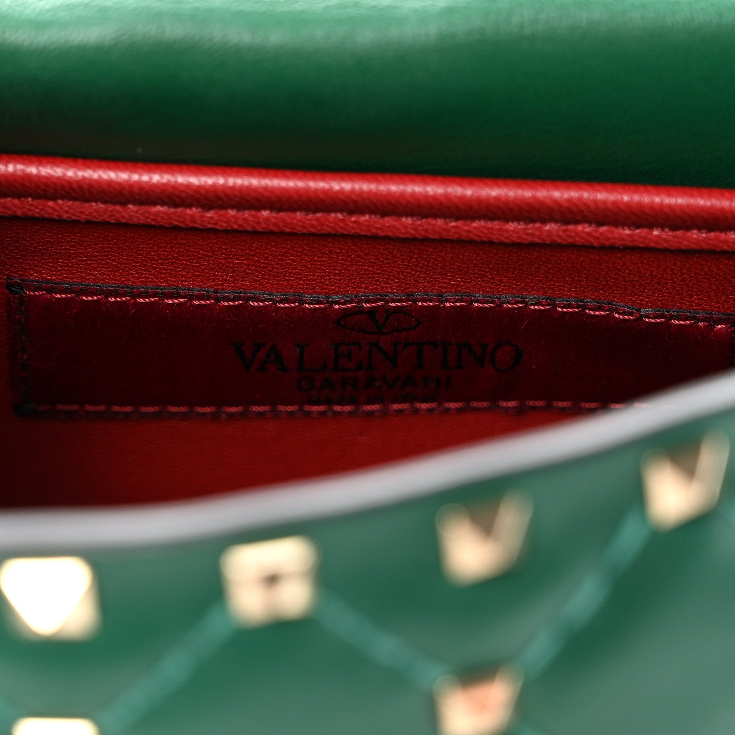 Nappa Small Rockstud Spike Shoulder Bag Gea Green