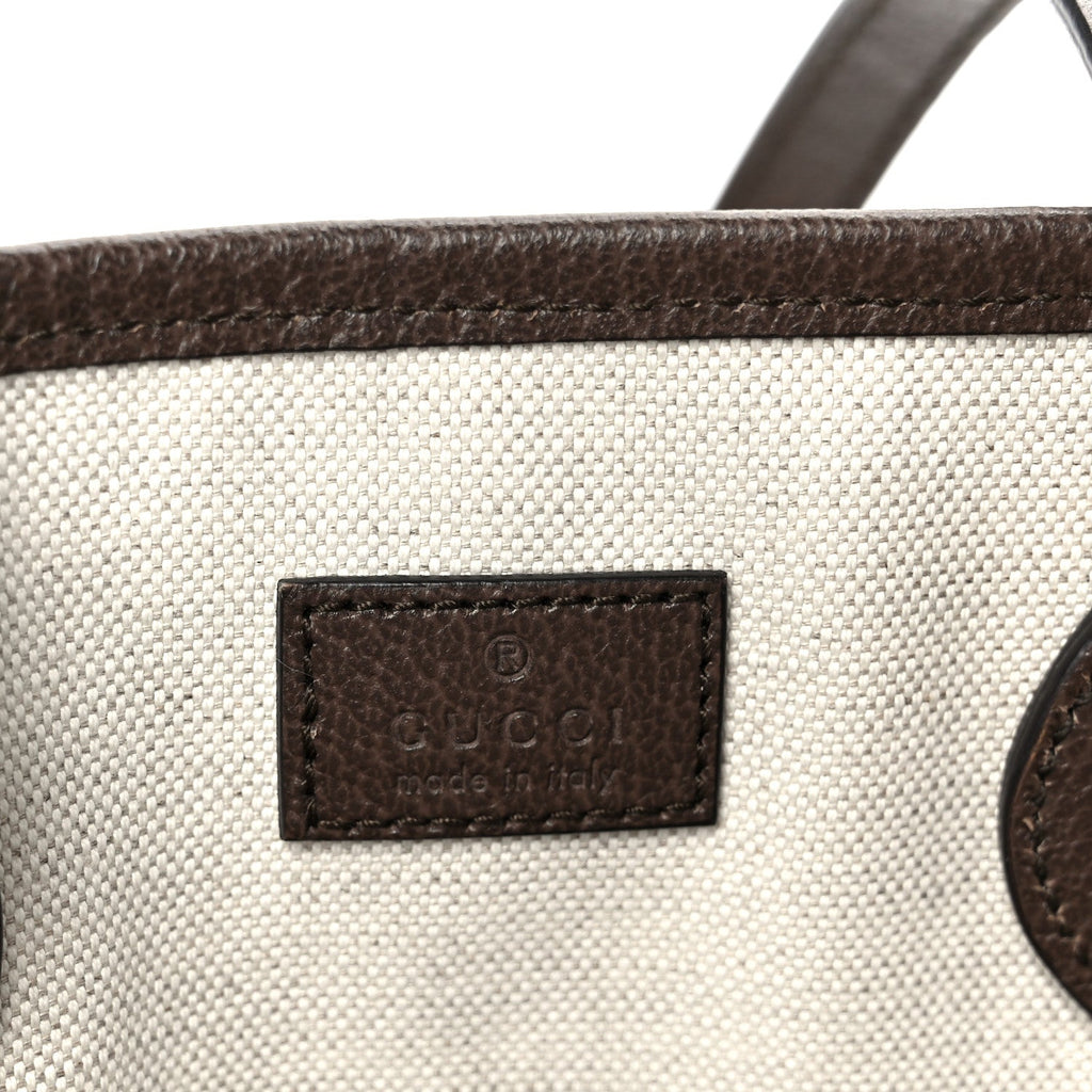 GG Supreme Monogram Textured Calfskin Small Ophidia Shoulder Tote Bag Beige Ebony New Acero