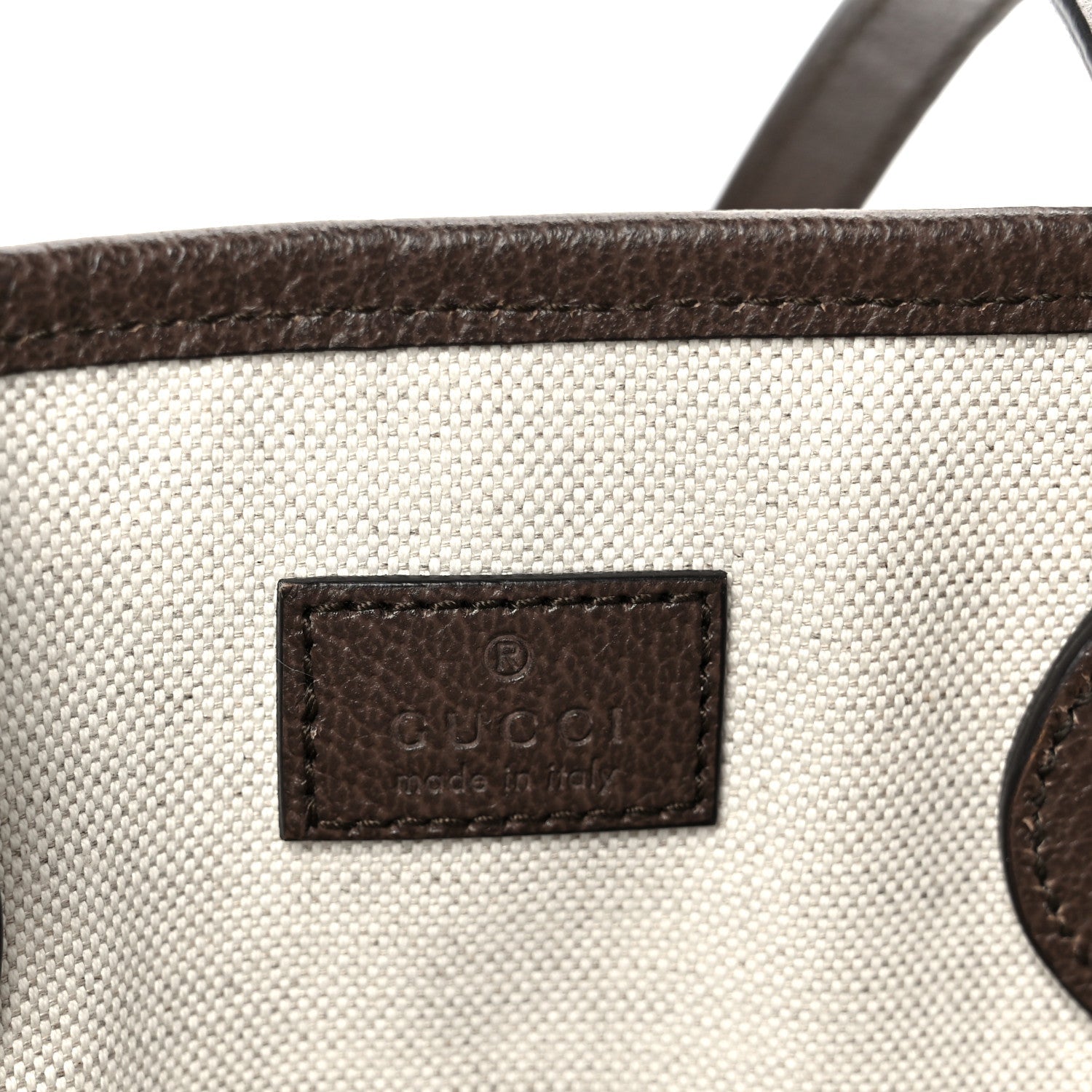 GG Supreme Monogram Textured Calfskin Small Ophidia Shoulder Tote Bag Beige Ebony New Acero