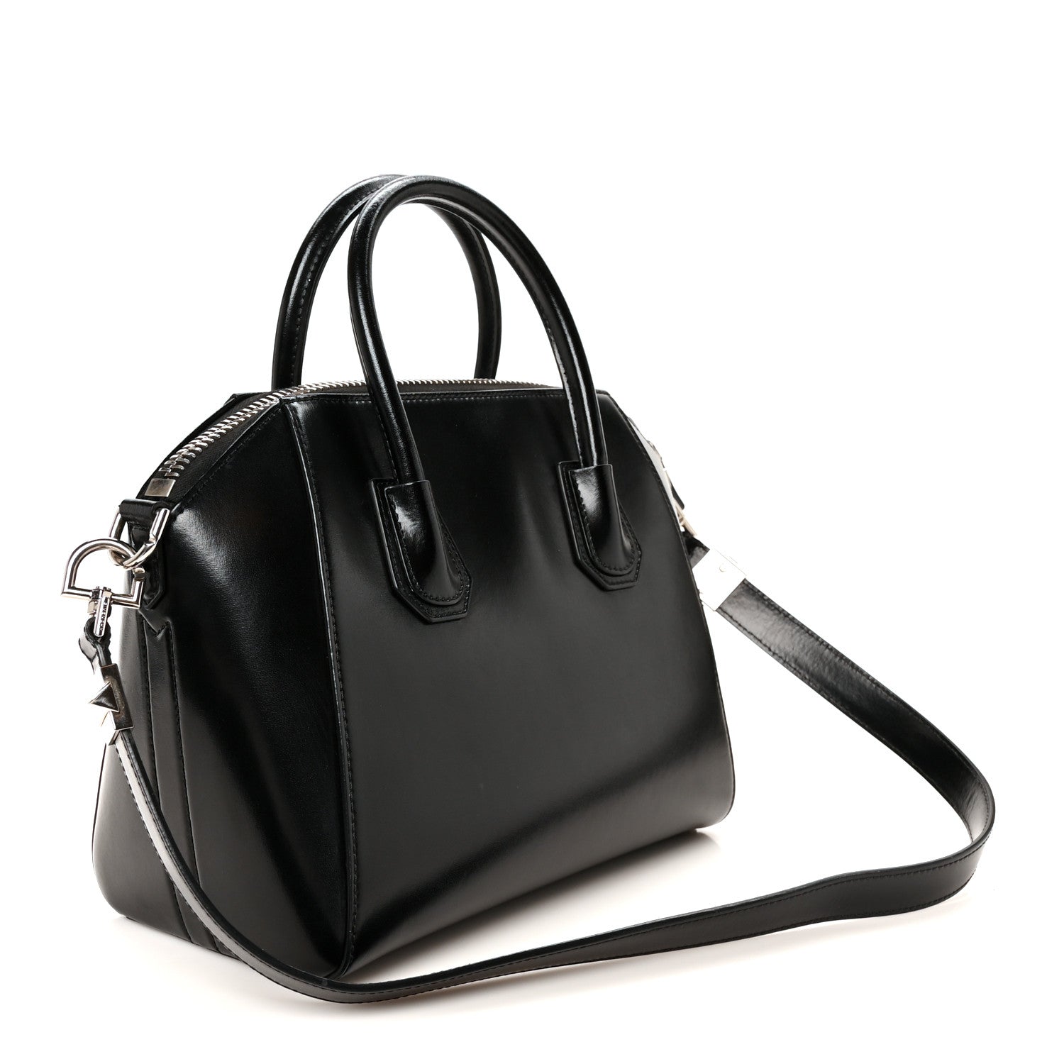 Shiny Lord Calfskin Small Antigona Black
