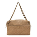 Suede Calfskin Quilted Camerissimo Camera Case Beige