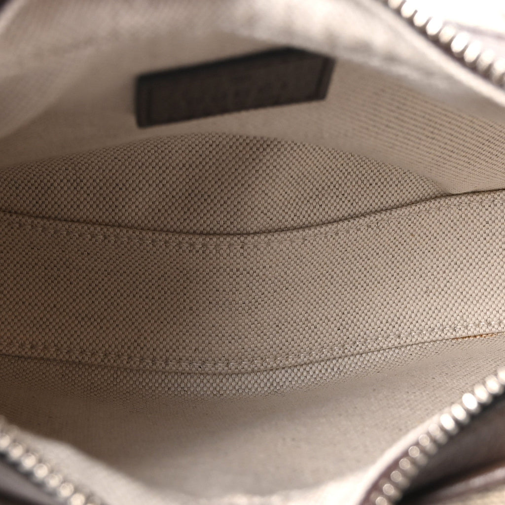 GG Supreme Monogram Textured Calfskin Web Small Attache Shoulder Bag Beige Ebony New Acero