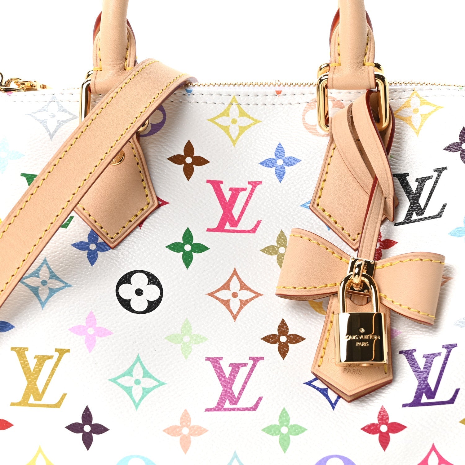 LV X TM Monogram Multicolor Speedy Bandouliere 25 White