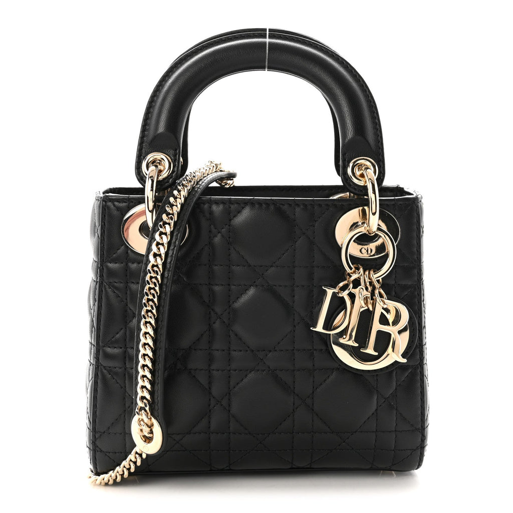 Lambskin Cannage Mini Lady Dior Black
