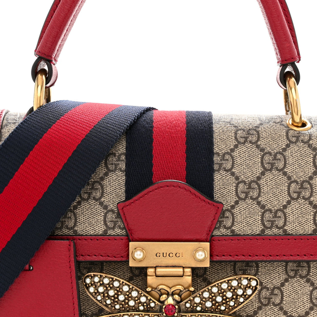 GG Supreme Monogram Small Queen Margaret Top Handle Bag Red