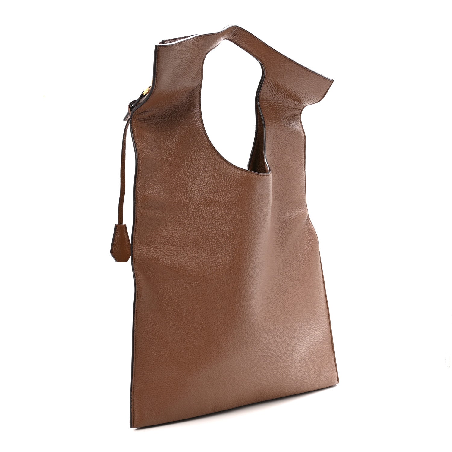 Ramskin Large Alix Padlock Zip Shoulder Bag Brown
