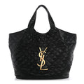 Lambskin Quilted Maxi Icare Shopping Tote Black