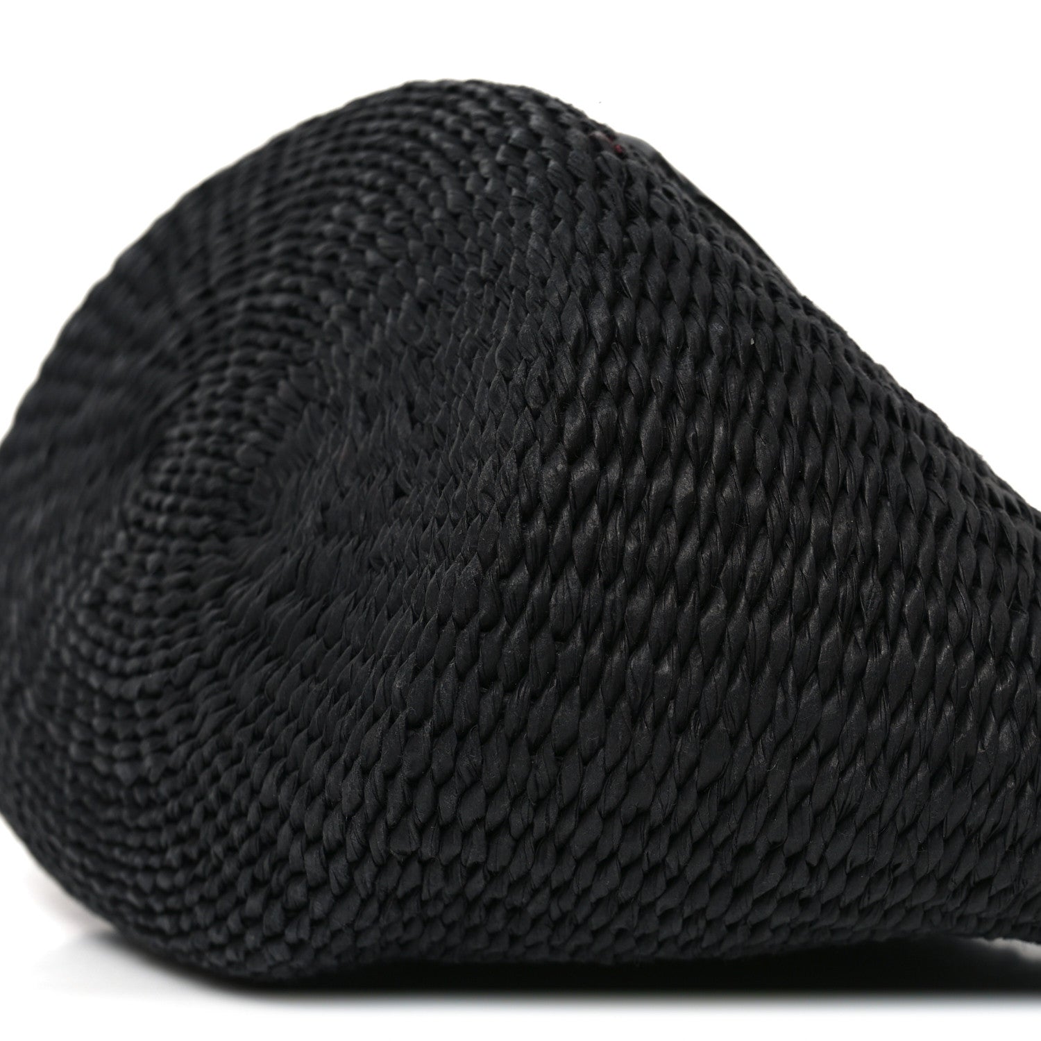 X MIFUKO Raffia Calfskin Mini Chain Basket Black