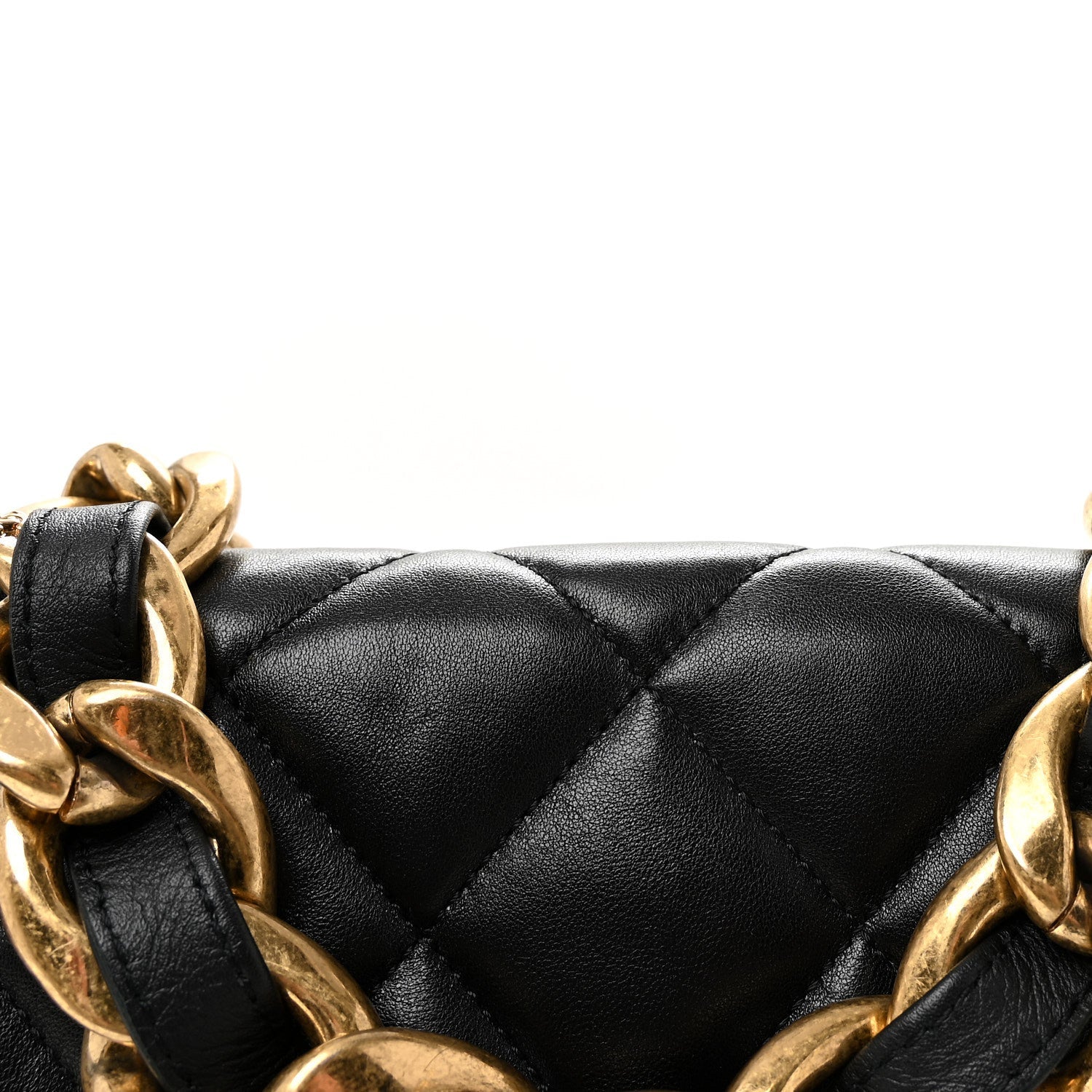 Lambskin Quilted Large CC Funky Town Flap Black