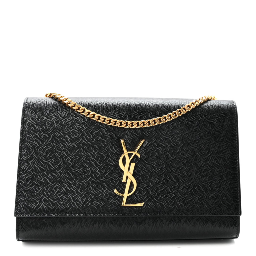 Grain De Poudre Medium Classic Monogram Kate Satchel Black