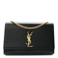 Grain De Poudre Medium Classic Monogram Kate Satchel Black