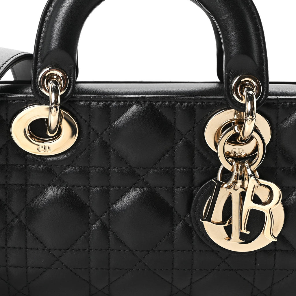 Lambskin Cannage Small Lady D-Joy Black