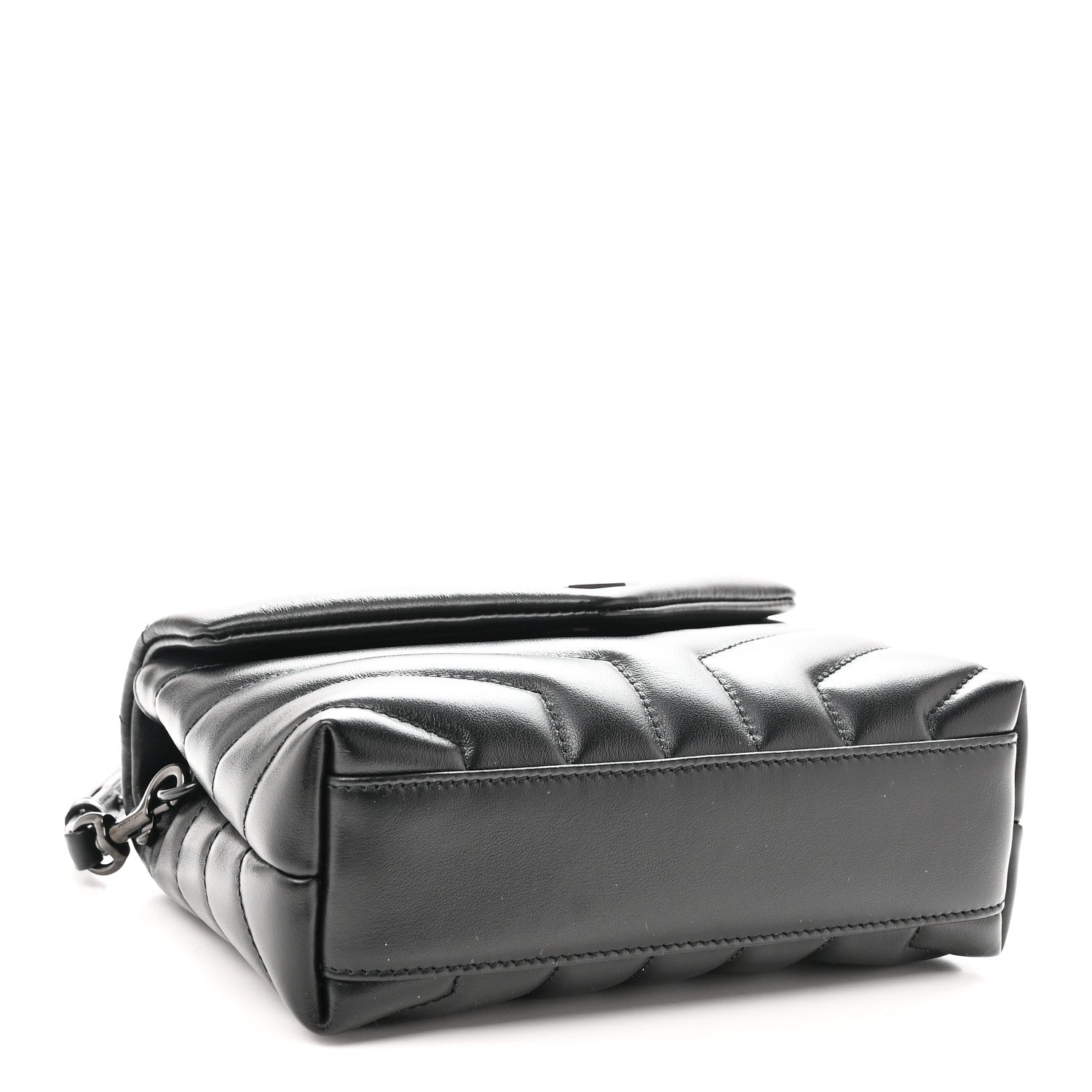 Calfskin Y Quilted Monogram Monochrome Toy Loulou Crossbody Bag Black