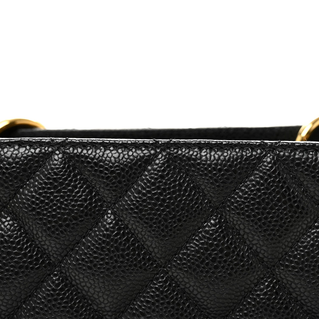 Caviar Large CC Shoulder Bag Black