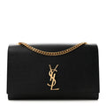 Grain De Poudre Large Classic Monogram Kate Satchel Black