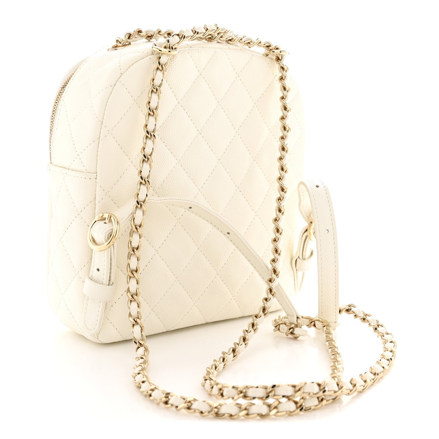 Caviar Quilted Small CC Day Backpack White