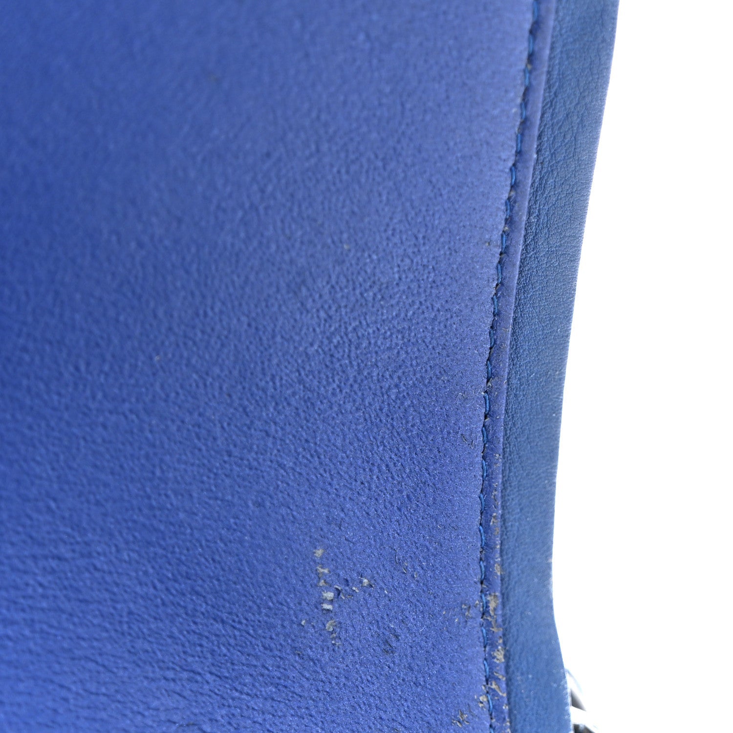 Patent Quilted Jumbo Double Flap Blue
