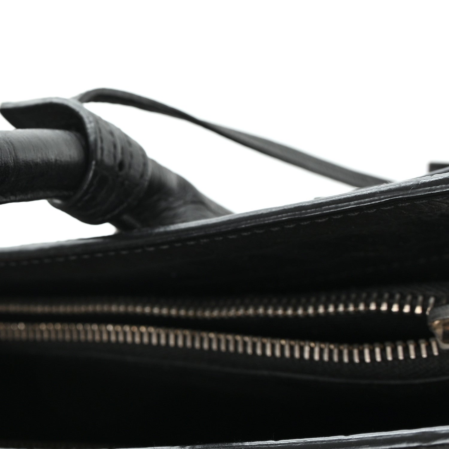 Calfskin Crocodile Embossed Large Sac De Jour Carryall Black