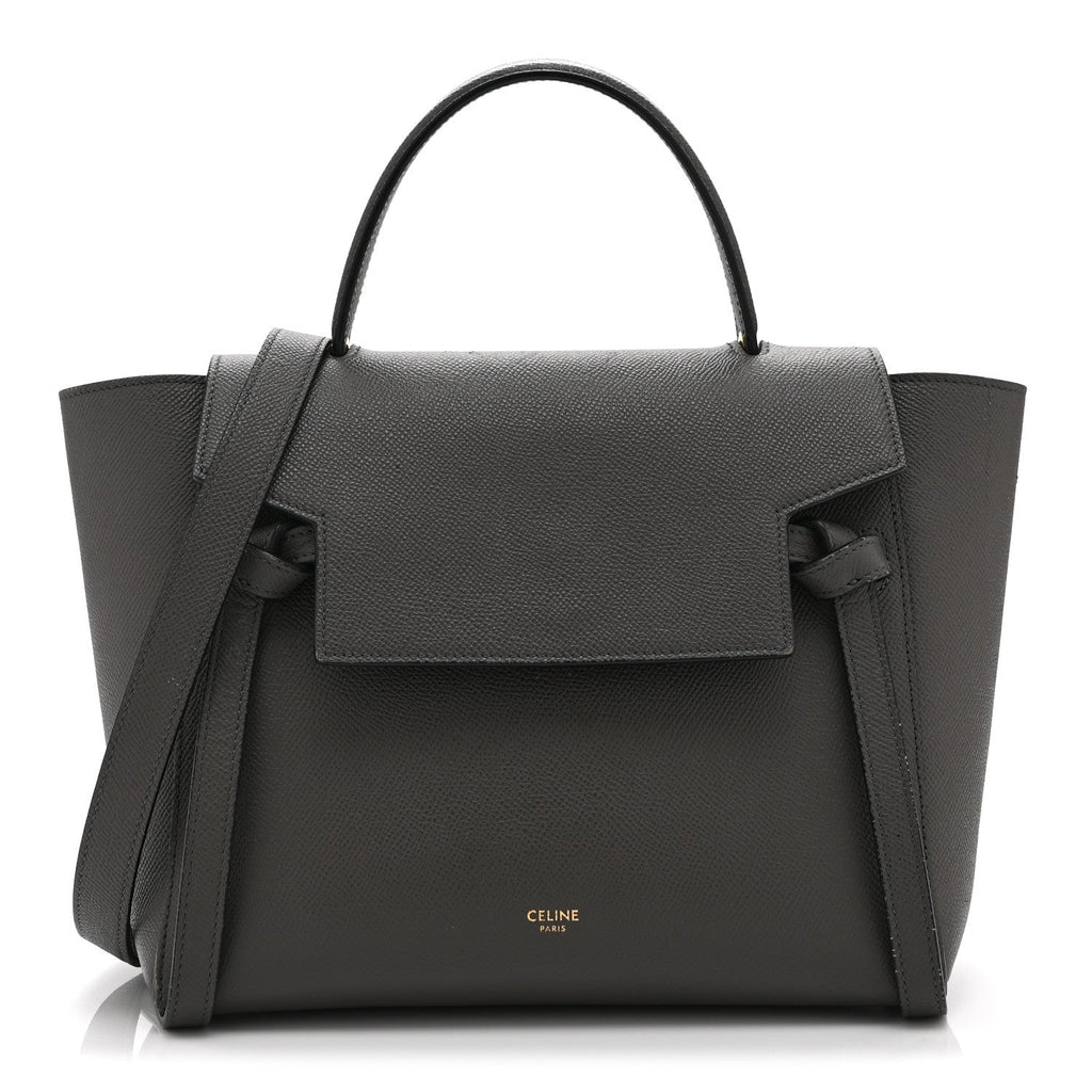 Baby Grained Calfskin Micro Belt Bag Grey
