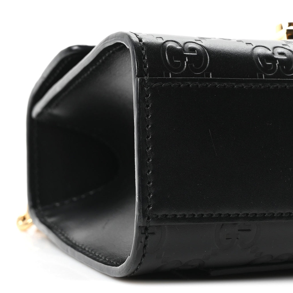 Guccissima Small Padlock Shoulder Bag Black