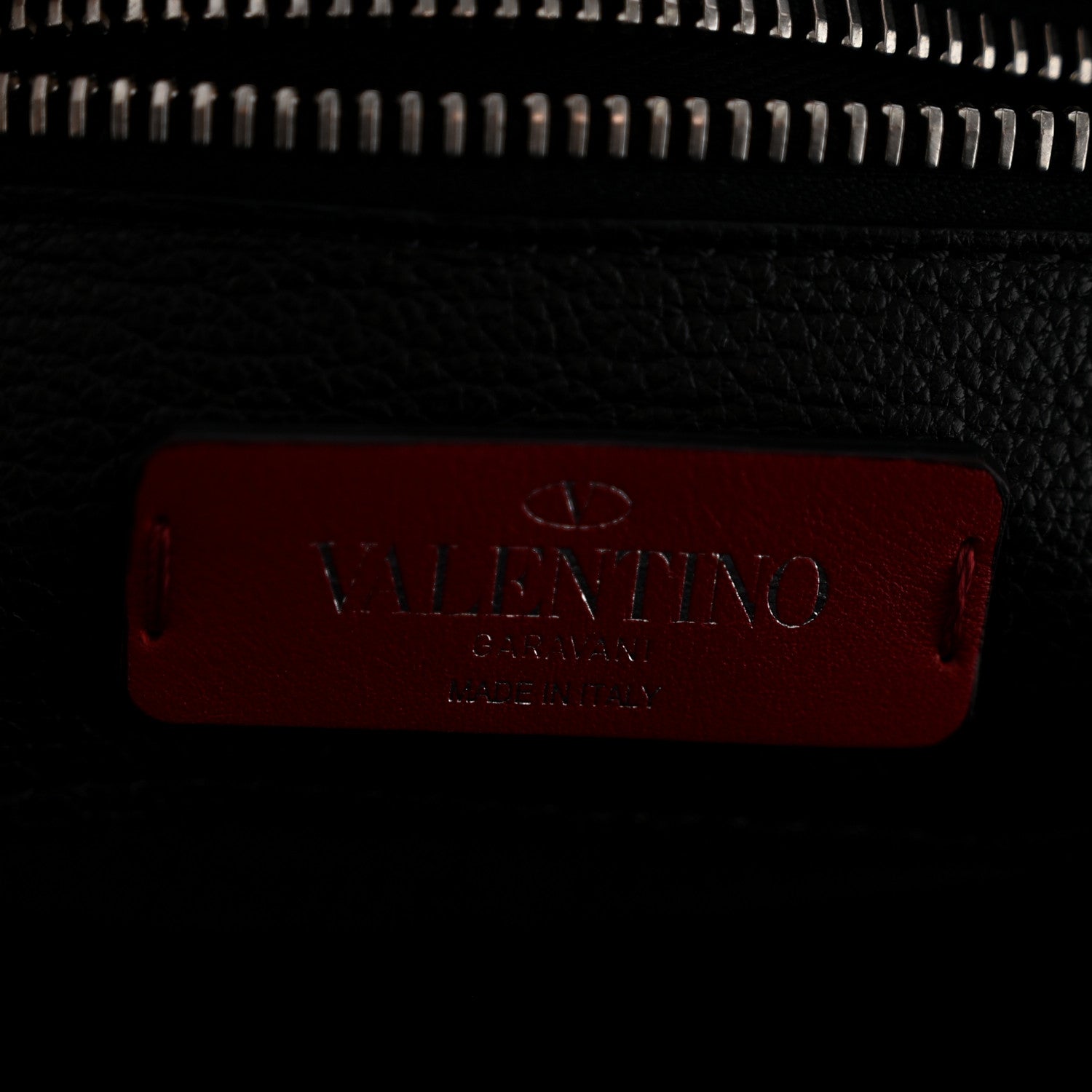 Grained Calfskin Rockstud Backpack Black